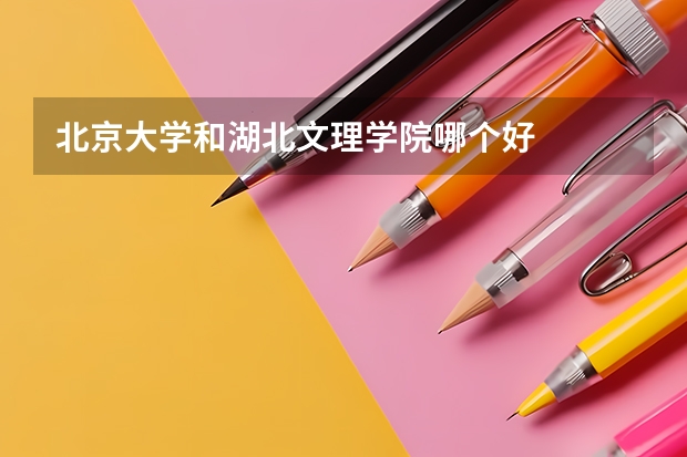 北京大学和湖北文理学院哪个好