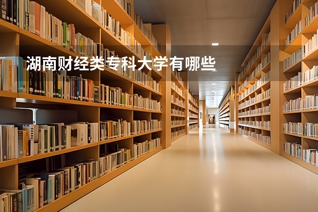 湖南财经类专科大学有哪些