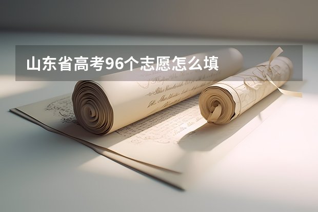 山东省高考96个志愿怎么填