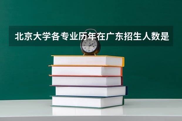 北京大学各专业历年在广东招生人数是多少