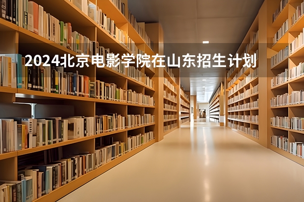 2024北京电影学院在山东招生计划