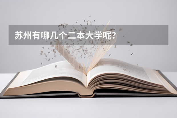 苏州有哪几个二本大学呢？