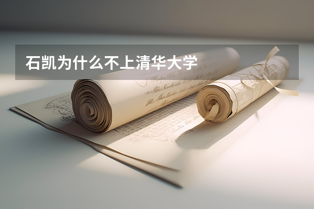 石凯为什么不上清华大学