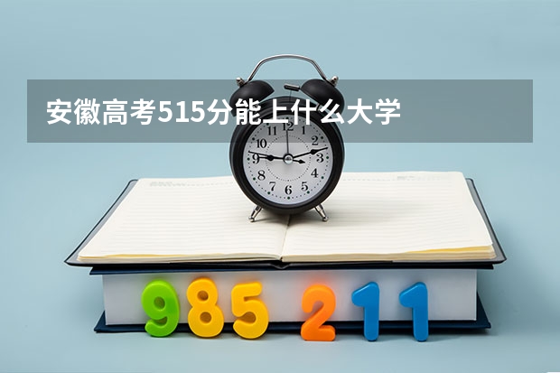 安徽高考515分能上什么大学