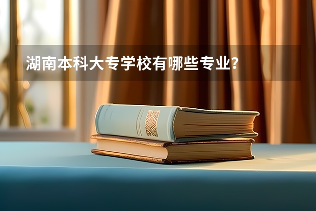 湖南本科大专学校有哪些专业？