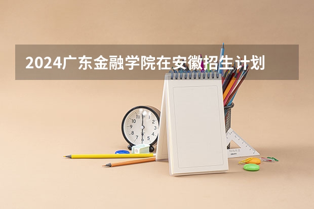 2024广东金融学院在安徽招生计划