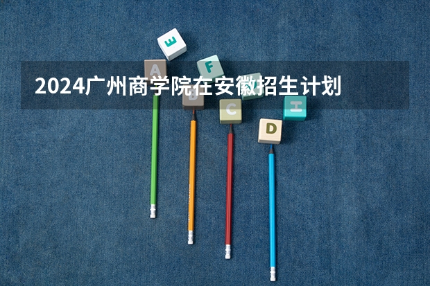 2024广州商学院在安徽招生计划