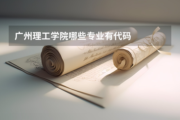 广州理工学院哪些专业有代码