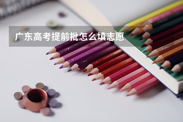 广东高考提前批怎么填志愿
