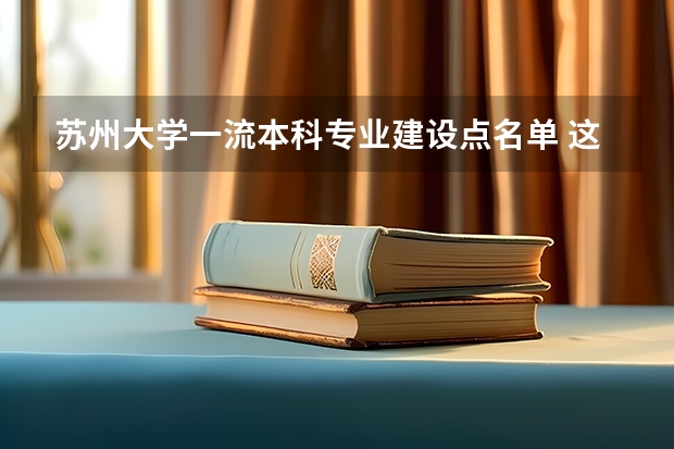 苏州大学一流本科专业建设点名单 这么多计算机专业的比较