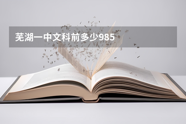 芜湖一中文科前多少985