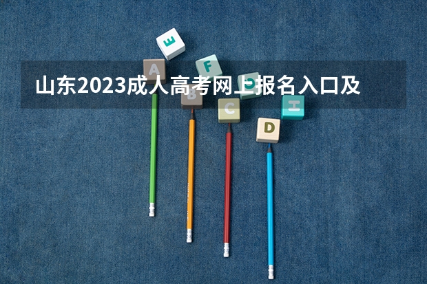 山东2023成人高考网上报名入口及网址？（山东成人高考报名在哪儿报？）