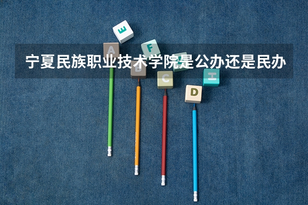 宁夏民族职业技术学院是公办还是民办大学？（宁夏幼儿师范高等专科学校是公办还是民办大学？）