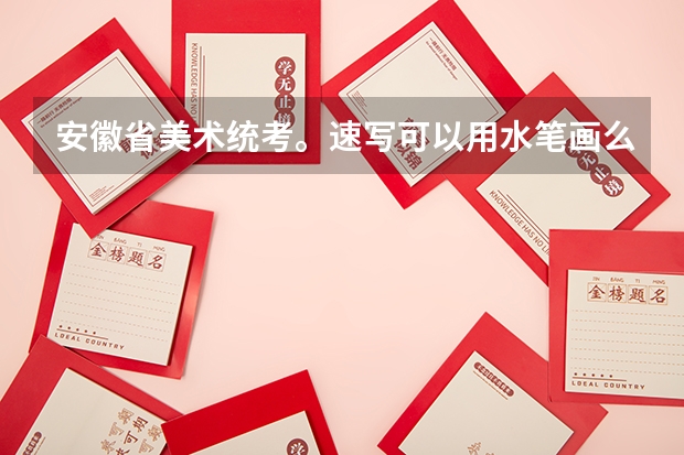 安徽省美术统考。速写可以用水笔画么？ 我用水笔会比较好。但是老师也不清楚考试时能不能用。。 安徽省美术统考素描、水粉、速写判分标准？