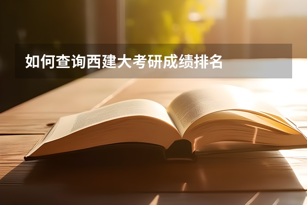 如何查询西建大考研成绩排名
