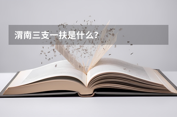 渭南三支一扶是什么？