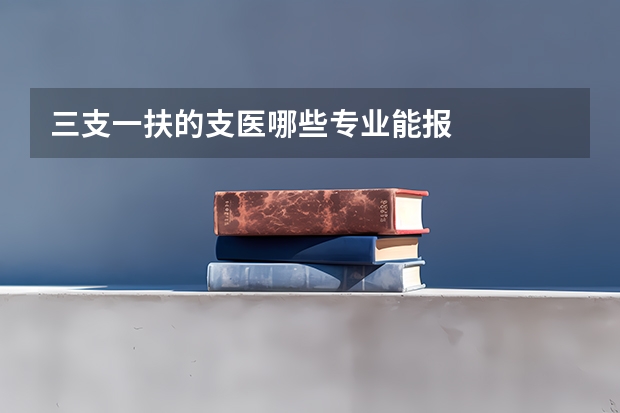 三支一扶的支医哪些专业能报