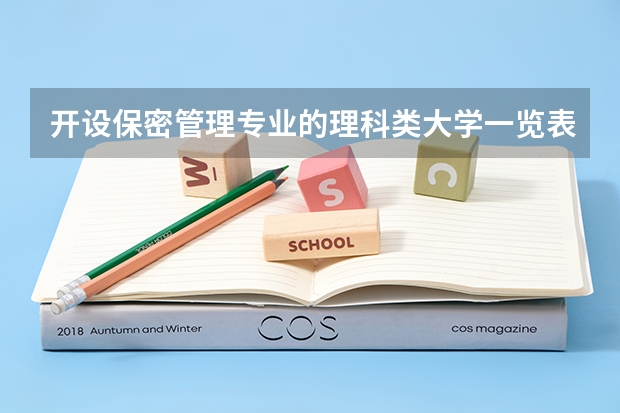 开设保密管理专业的理科类大学一览表