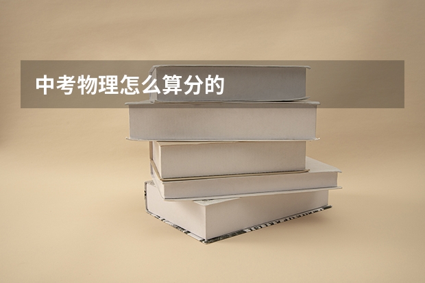 中考物理怎么算分的