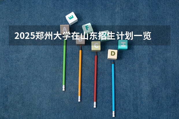 2025郑州大学在山东招生计划一览表