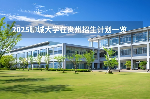 2025聊城大学在贵州招生计划一览表