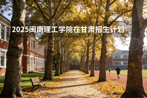 2025闽南理工学院在甘肃招生计划一览表