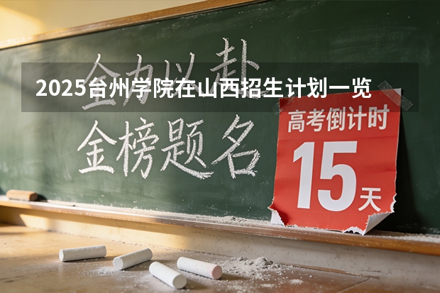 2025台州学院在山西招生计划一览表